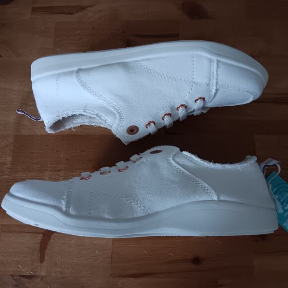 Vionic Beach Pismo 6.5 Wide Casual Beach Sneaker: Canvas, Cream NEW WITH DEFECTS - Picture 6 of 14